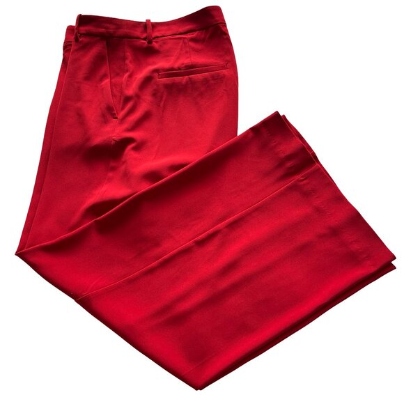 Women's Wide Leg Pants Red Size 14 from H&M. High Waisted - Picture 2 of 13
